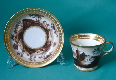 A Chamberlain Worcester Coffee Cup and Saucer c.1815